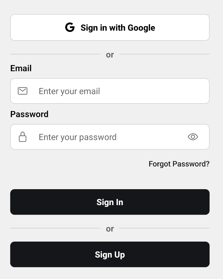 TripSolid Login Screen